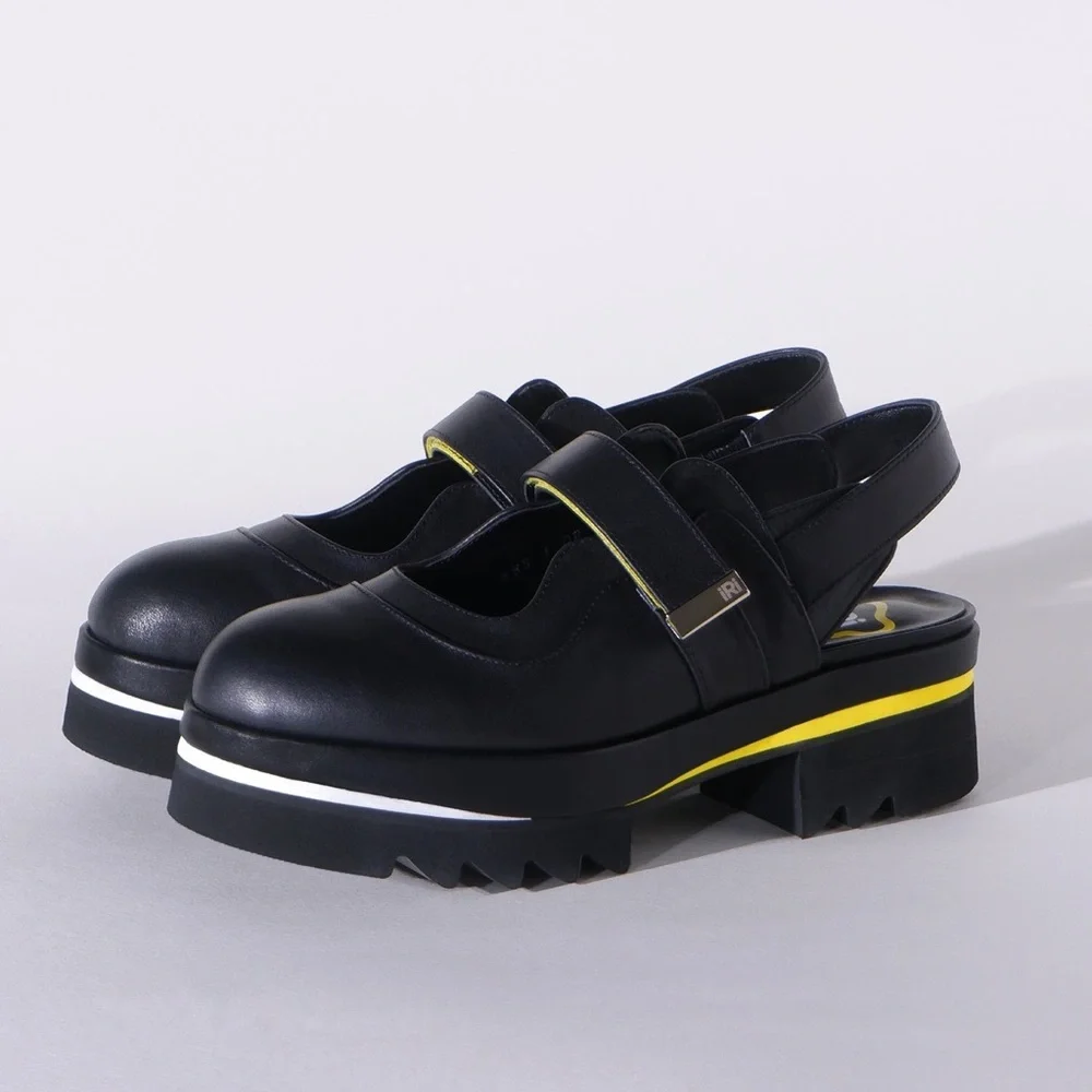 iRi DAANY BLACK LEATHER‎ SANDAL